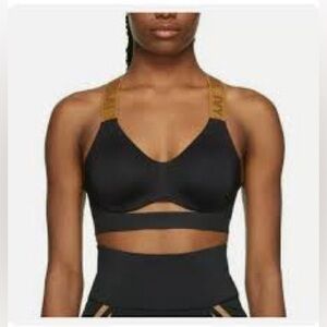 NEW! Adidas x Ivy Park Cut Out Bra in Black with a Gold Logo Strap - Size XL